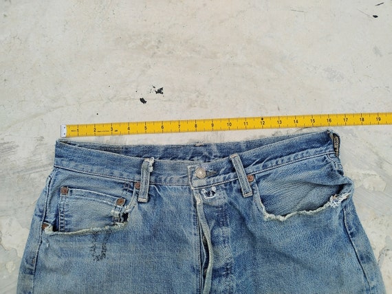 W32 DENIME XX Leather Patch Selvedge Distressed J… - image 10
