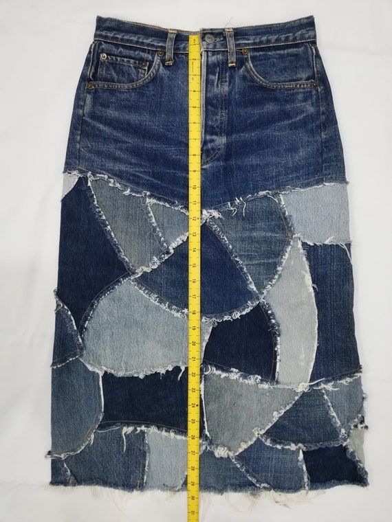 Levi's BIGEパッチワークデニムスカート 60s〜70s W27 Upcycled