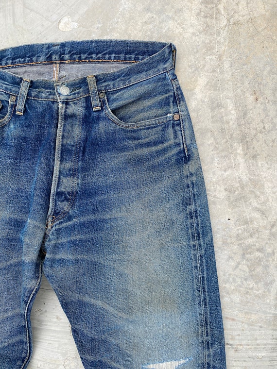 W32 DENIME XX Leather Patch Selvedge Jeans - image 3