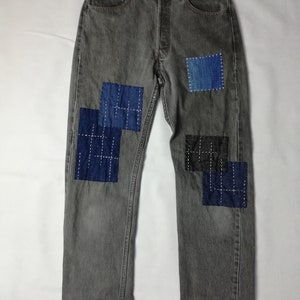 Levi's 501 Sashiko Boro Banana Denim Levi's × Vintage Reworked 80s