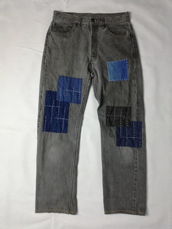 W31 Reworked 80s Vintage Levis 501 with Sashiko Pa