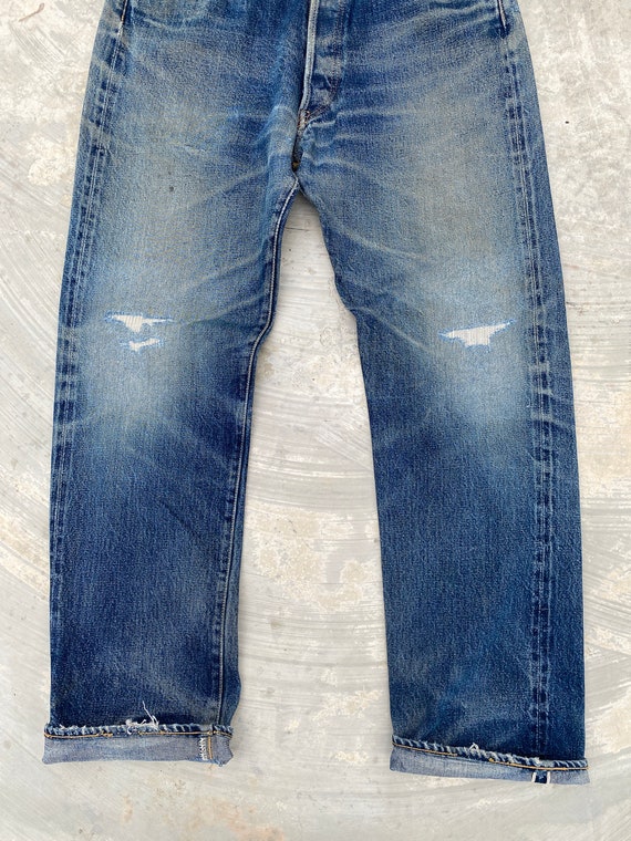 W32 DENIME XX Leather Patch Selvedge Jeans - image 4