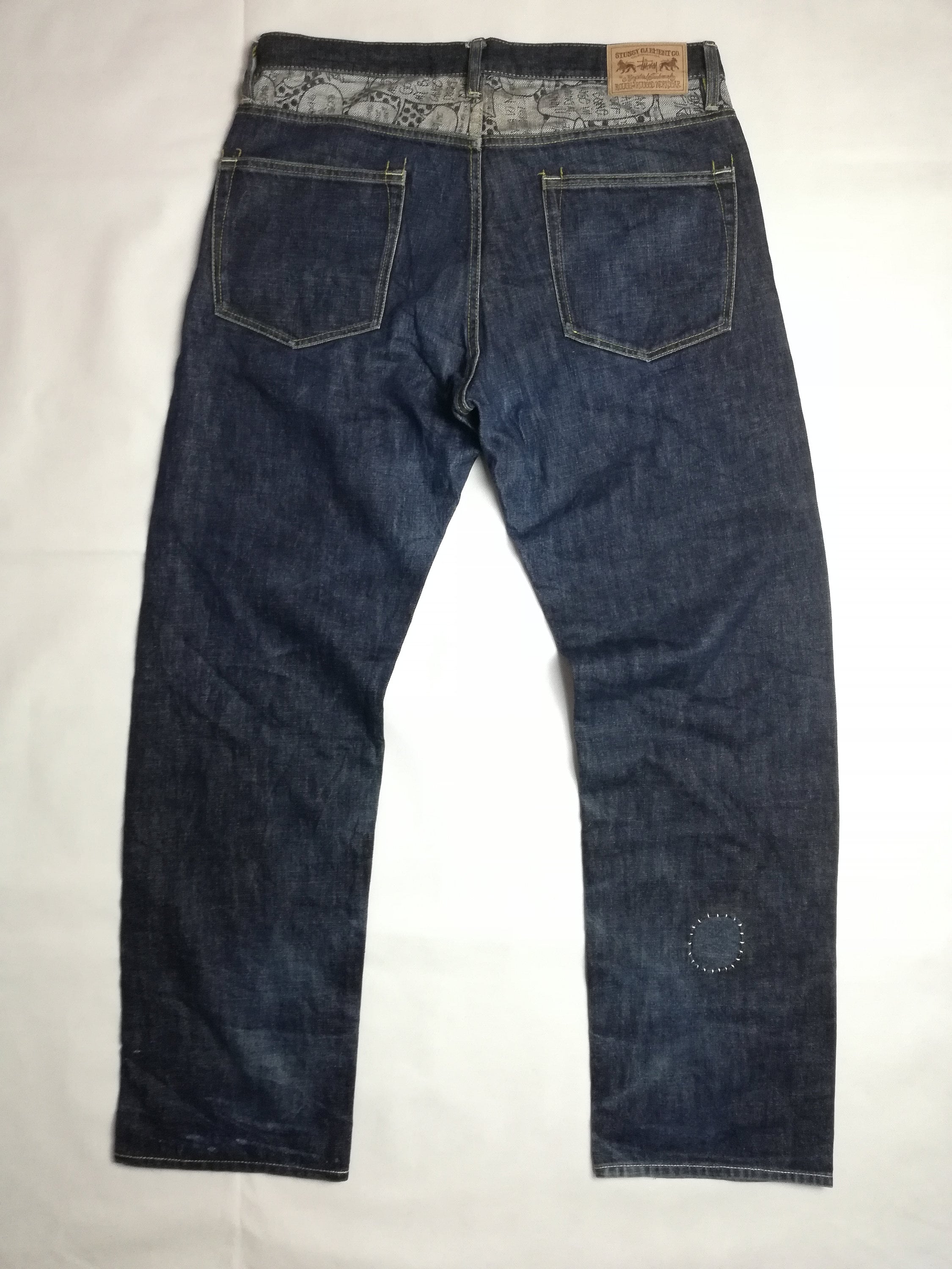 W36 Reworked Stussy Rough and Rugged Jeans With Sashiko W36 Reworked Stussy Rough and Rugged Jeans With Sashiko