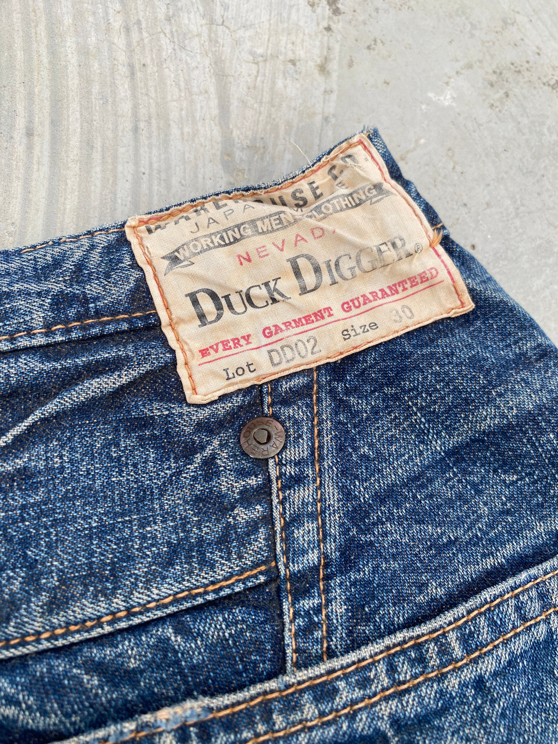 W30 Warehouse Duck Digger Nevada DD02 30s Cinch Back Jeans W30 Warehouse Duck Digger Nevada DD02 30s Cinch Back Jeans
