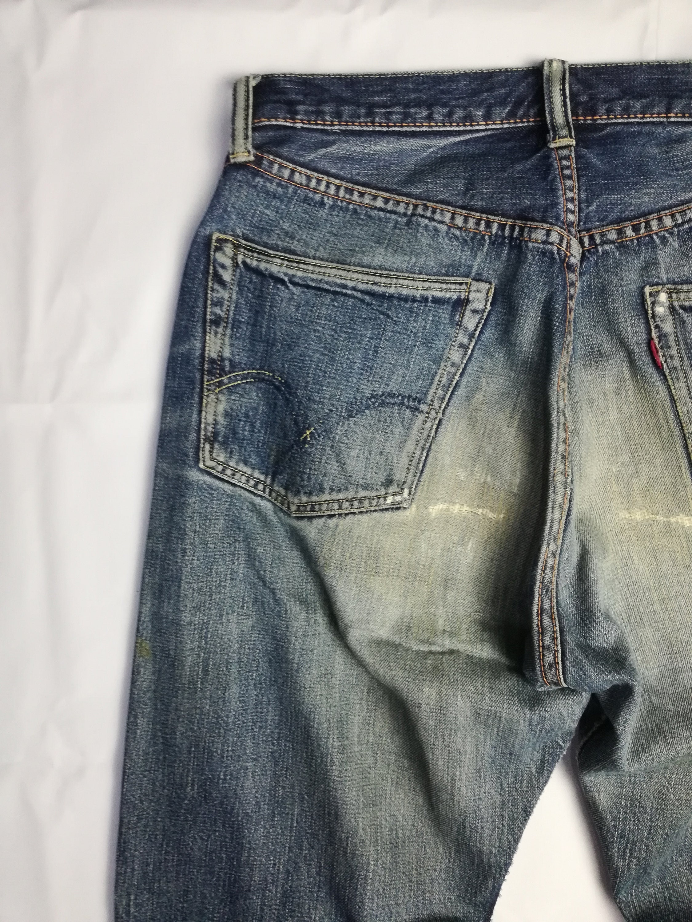 W30 Reworked FULLCOUNT Selvedge Denim With Patchwork - Etsy