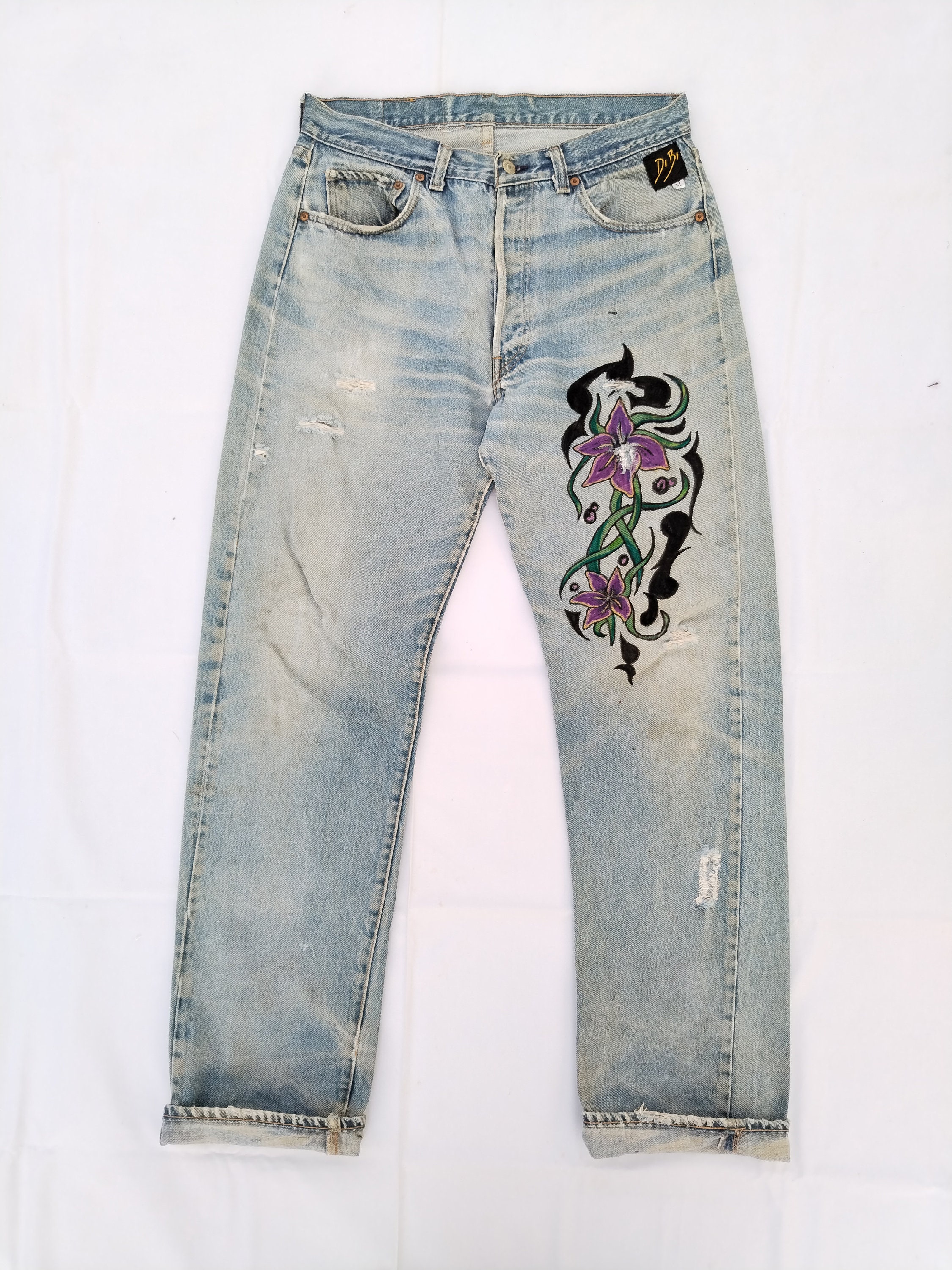 Flower Painted Levis - Etsy Canada Flower Painted Levis - Etsy Canada