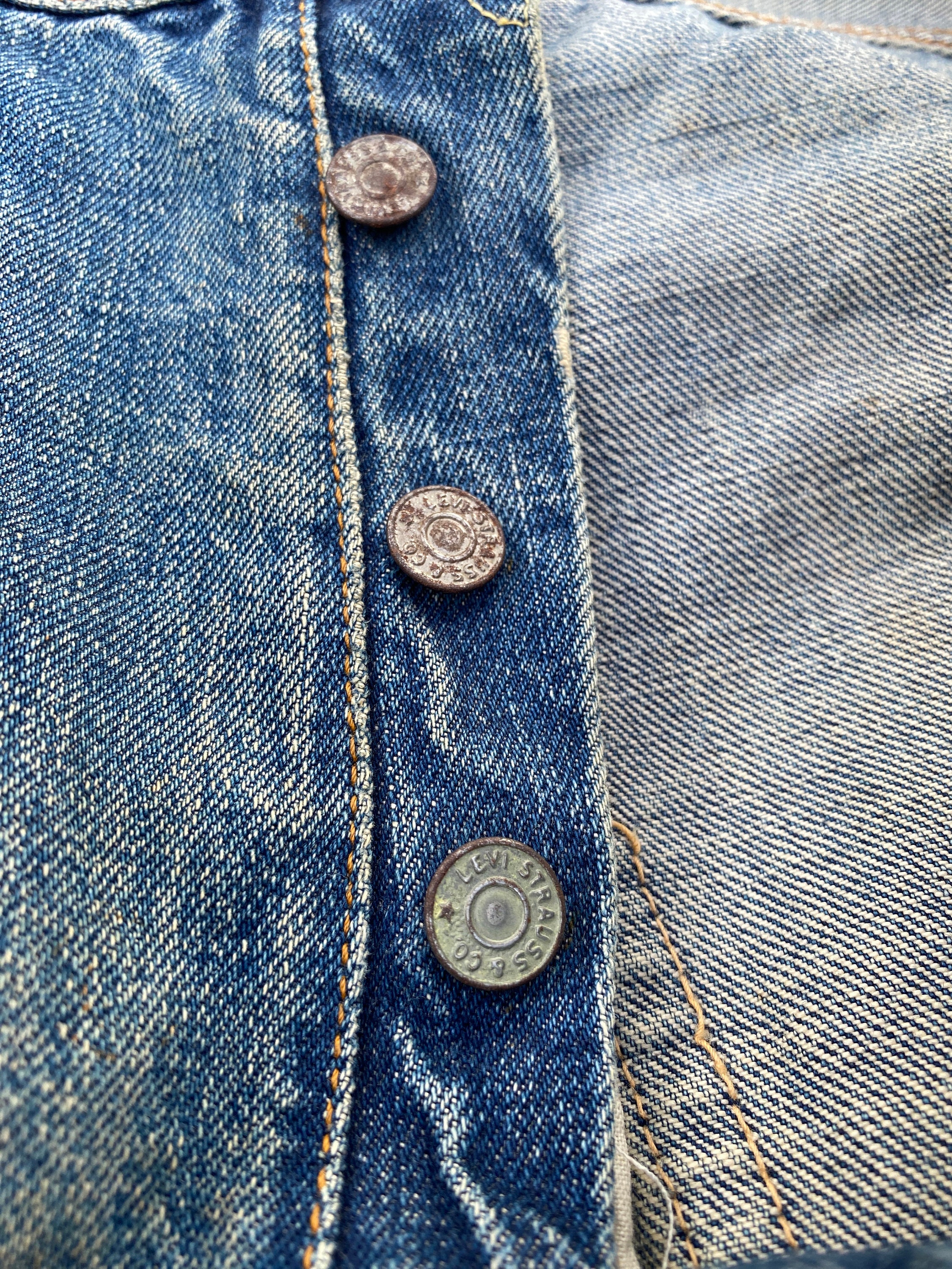 W35 Vintage 60s Levis 501 Big E V-stitch #6 Selvedge Jeans W35 Vintage 60s Levis 501 Big E V-stitch #6 Selvedge Jeans