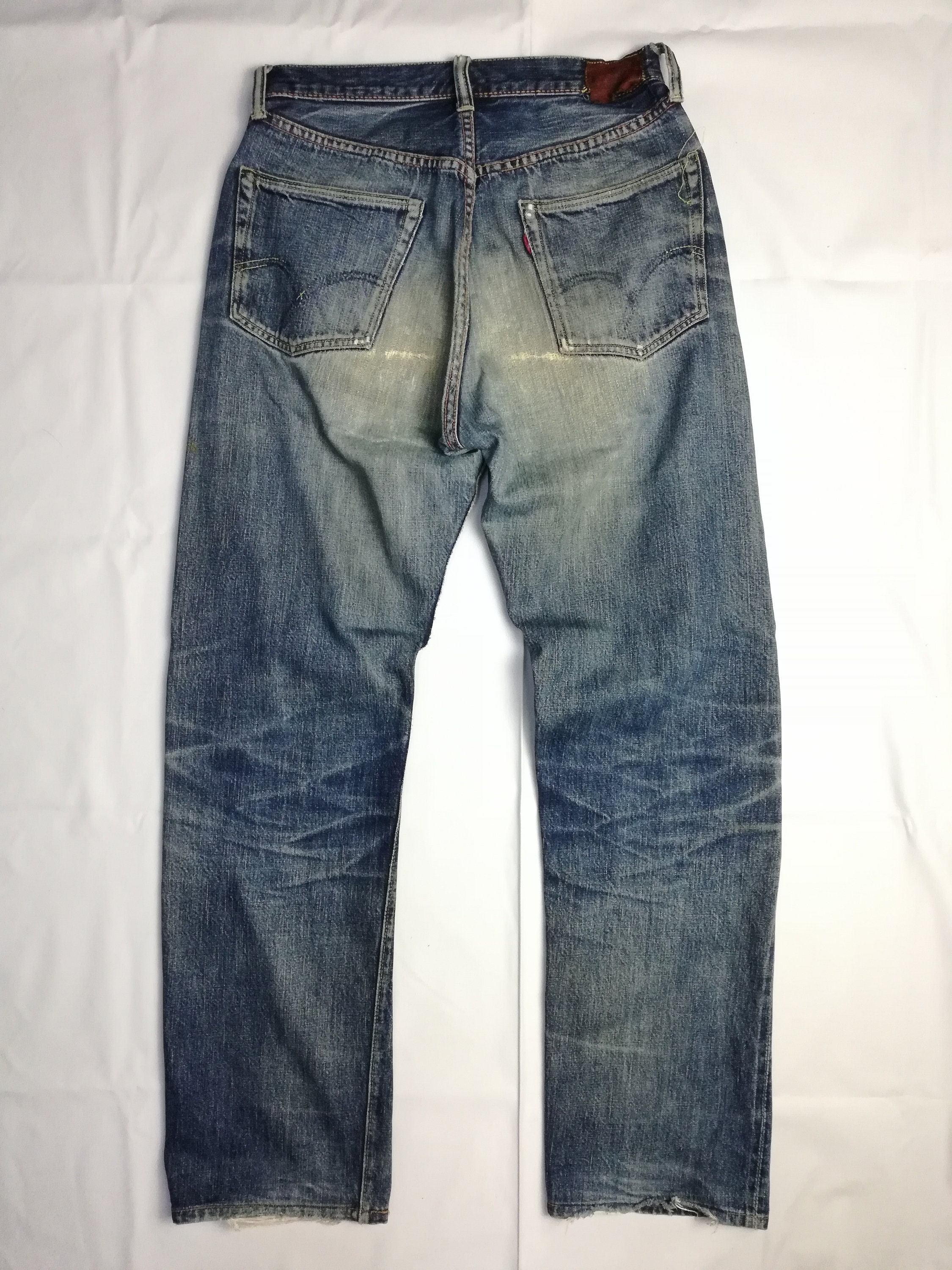 W30 Reworked FULLCOUNT Selvedge Denim With Patchwork - Etsy
