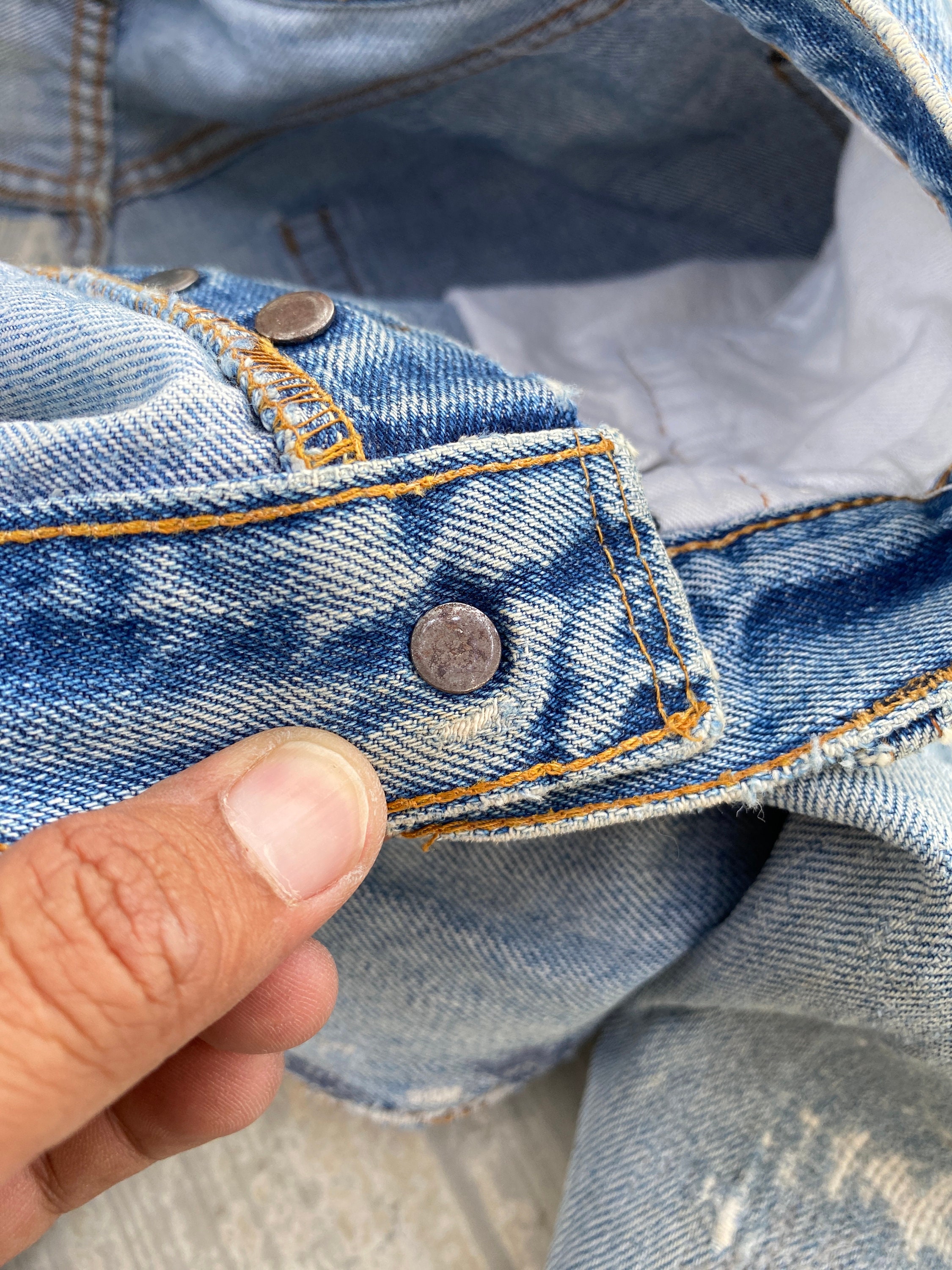 W34 Vintage 70s Levis 501 Redline #6 Selvedge Jeans SS66 Single