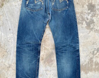 W31 RARE! Evis (early Evisu) 90s Vintage Single Pocket Selvedge 
