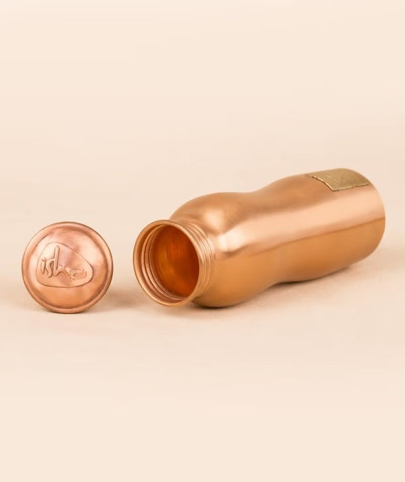 Isha Life Pure Copper Water Bottle With Logo type 2 300 Ml Etsy