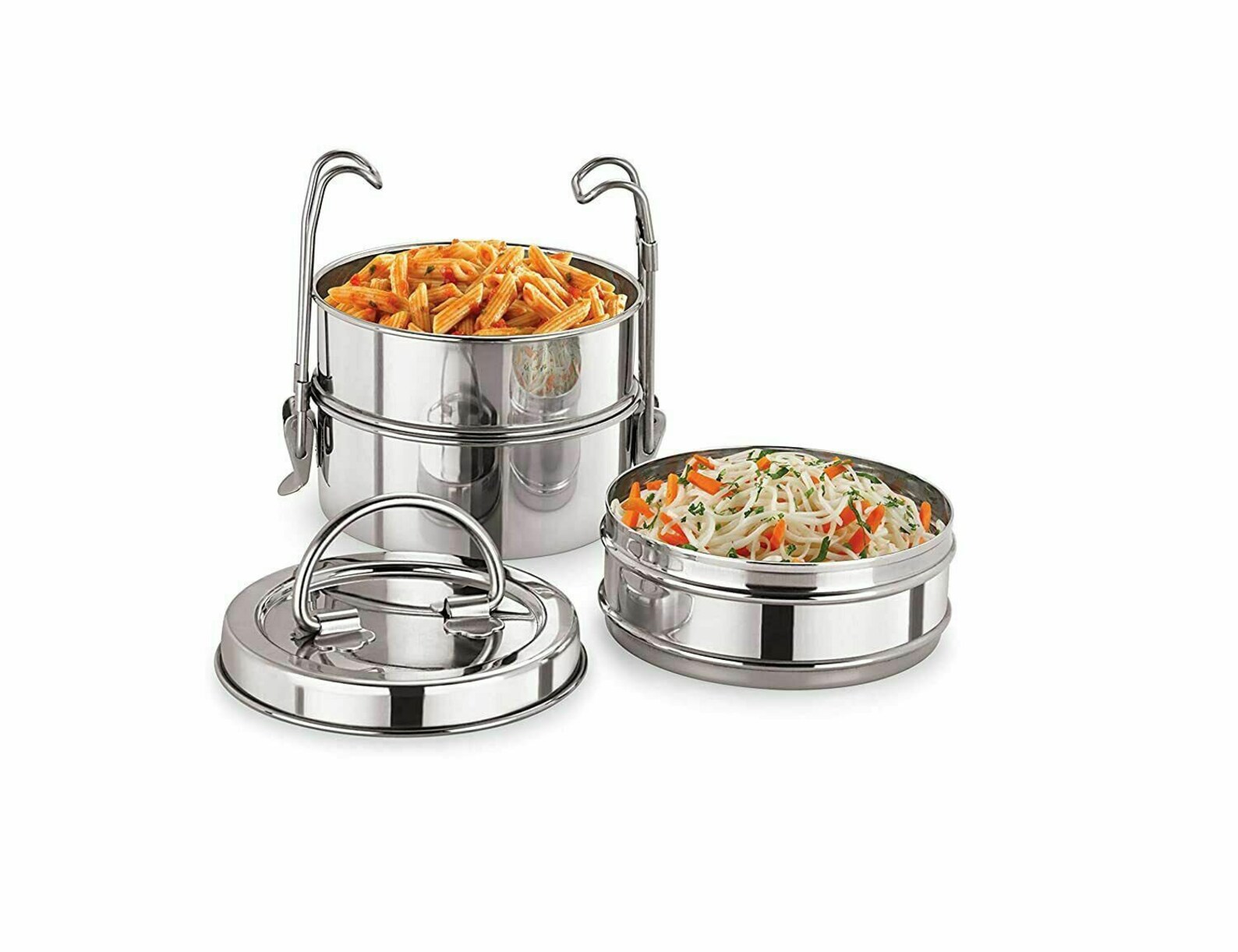 Stainless Steel Lunch Box 2 Tier 3 Tier Indian Tiffin Round Etsy