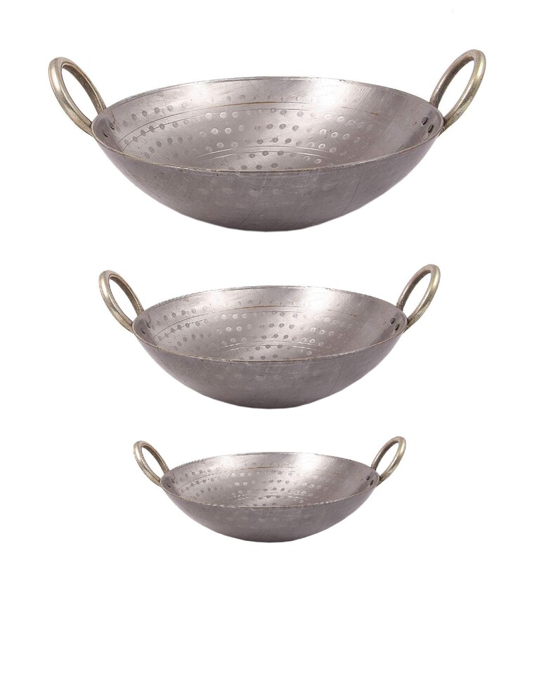 Iron Karahi Kadai Kadhai Deep Fry Iron Wok Balti Dish With Etsy