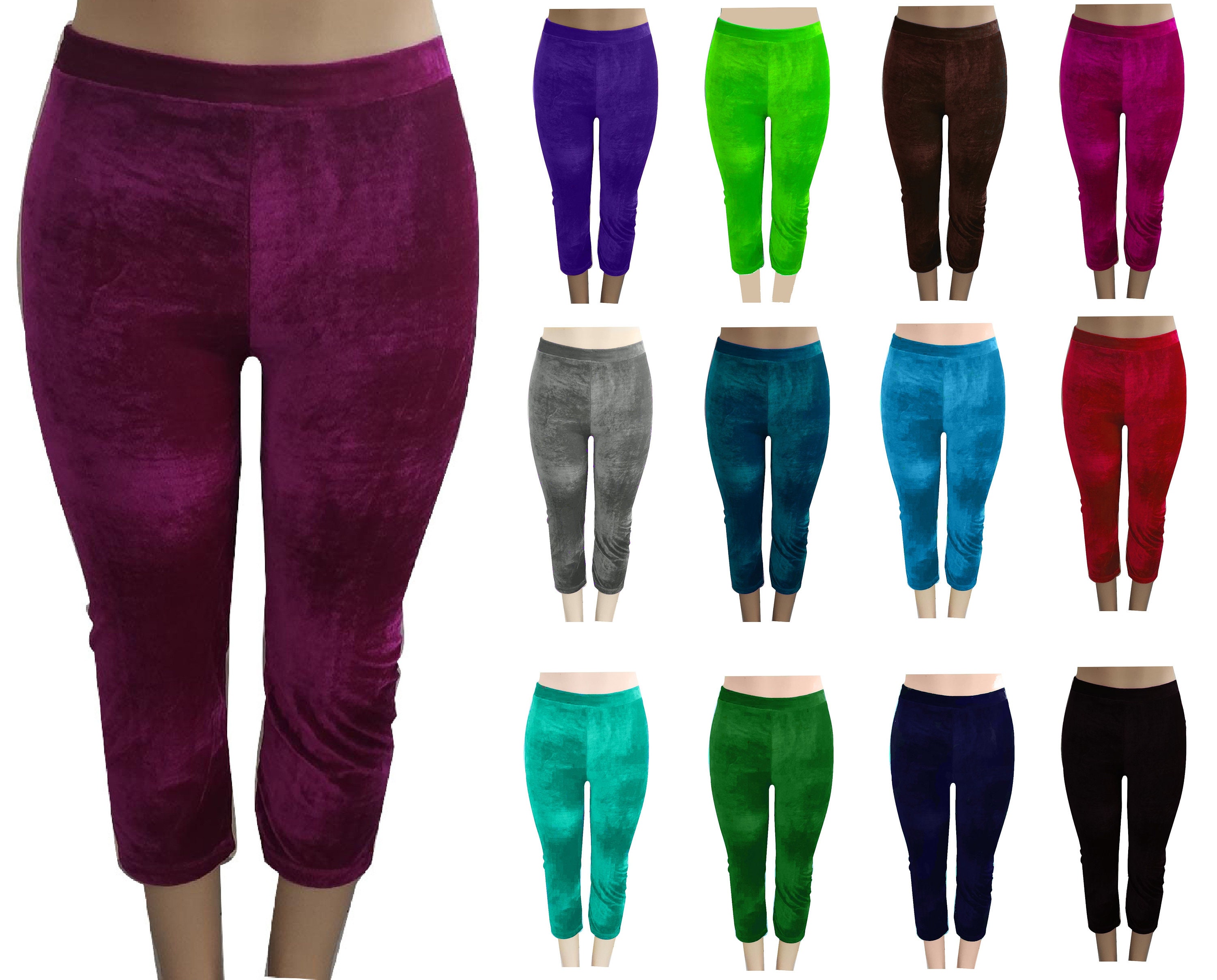Women Stretch Velvet Leggings Soft Velour Warm Solid Pants Etsy