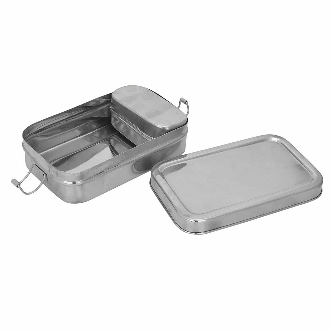 Lunch Box Stainless Steel Tiffin Box Rectangular Carrier Set Etsy