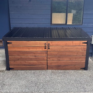 Kid’s Toy Shed Plans PDF - 3&#39;x8&#39;x4&#39; next to house or fence storage shed for bikes, scooters, electric cars, and equipment.
