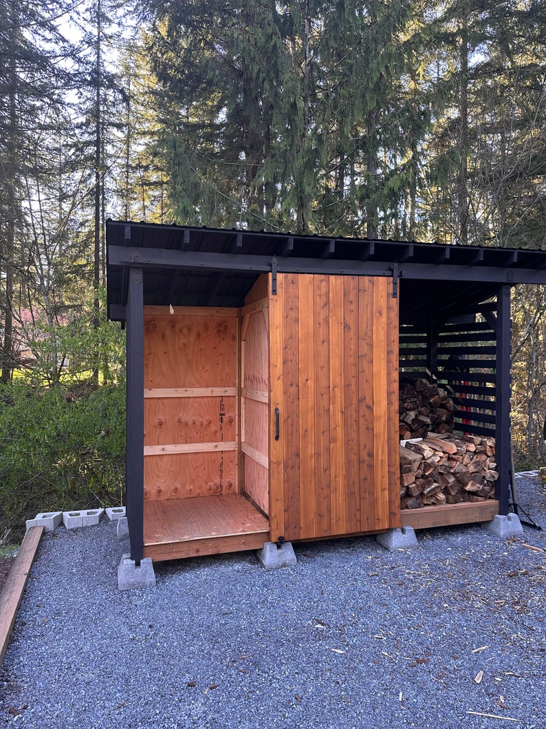 4x12 Firewood Shed Plans PDF Firewood Storage Shed With Etsy
