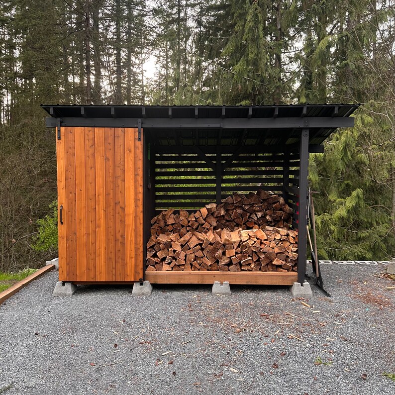 4x12 Firewood Shed Plans PDF Firewood Storage Shed With Etsy