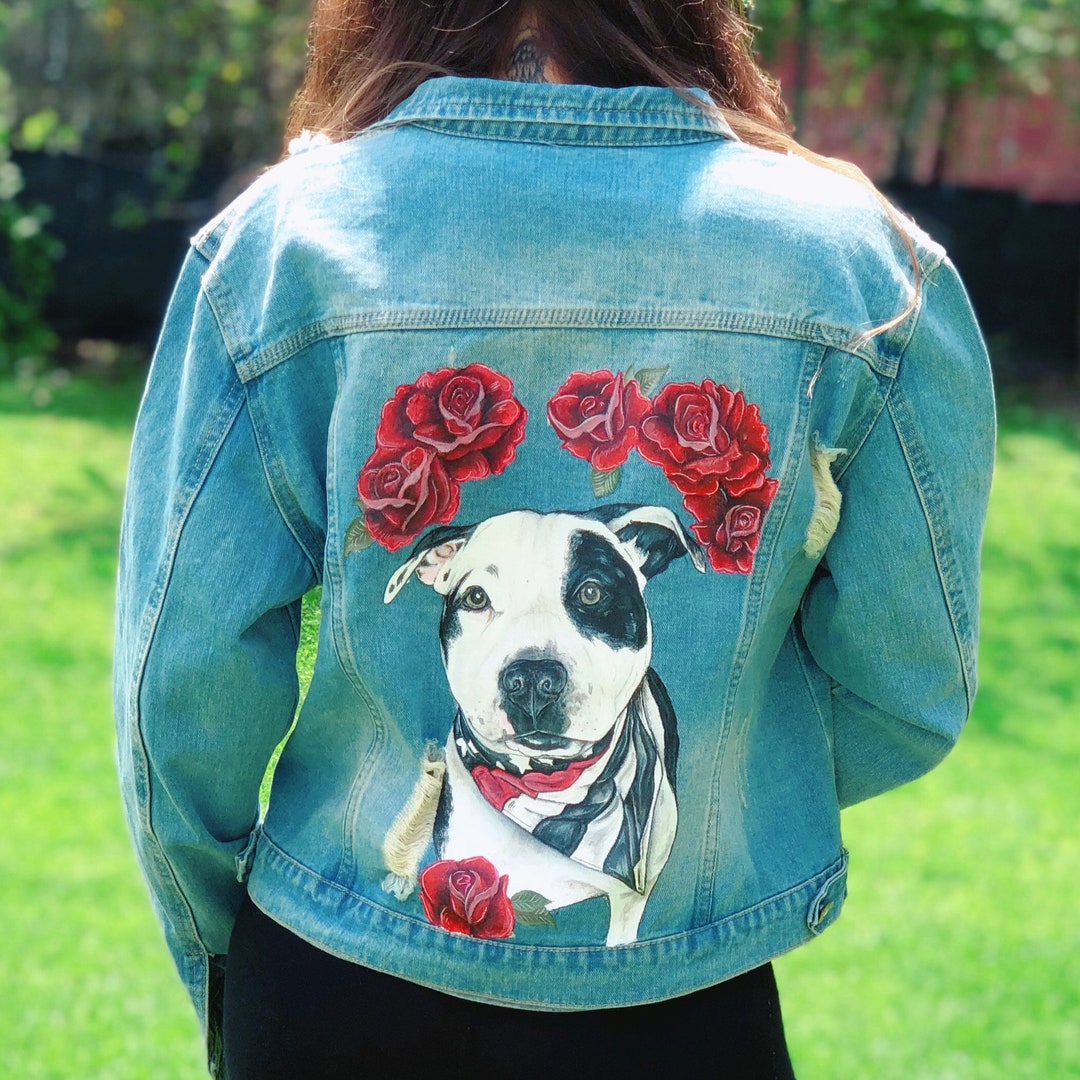Custom Dog Denim Jacket Etsy