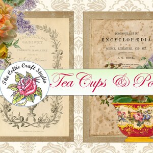 Tea Cups & Posies Digital Pages