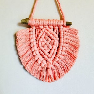 Peachlady Crafts Handmade Mini Fringe Macrame Wall Hanging/ Yarn Wall Hanging/ Yarn Tapestry