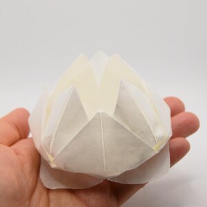 Translucent Large Origami Paper Lotus Flower Tea Light Holder Gift Box ...