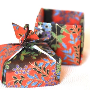 Origami Washi Paper Gift Box Crane Decoration Japanese Jewelry Ring Box Orizuru  Wedding Reception Christmas Valentines Mothers Day