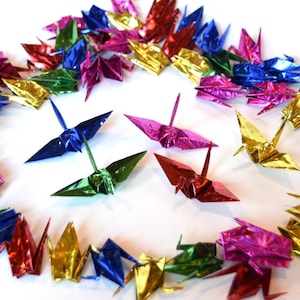 50 papier origami brillant 3" grue parfum nacré spécial paillettes d'orizuru cadeau de table confettis anniversaire de mariage anniversaire douche réception