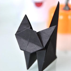 Origami Papier 3D Schwarze Katze Halloween Good Luck Süß Handgefaltet Kawaii Geburtstag Jahrestag Partybevorzugung Karte Dekoration Tisch Büro Kinder