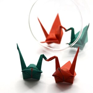 Origami Papier Kissing Verbundene Kraniche Rot Grün Weihnachtsverzierung Kuchendekoration Hochzeitsfeier Party Liebe Erster Jahrestag Paare