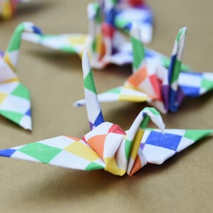 Fabric Origami Crane Orizuru Rainbow Color LGBT PRIDE Wedding Reception Party Anniversary Birthday Event