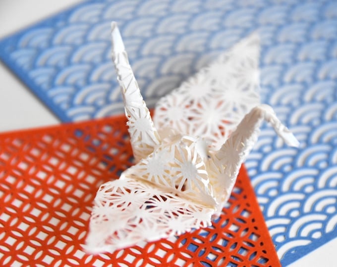 Kirie Origami Chiyogami Orizuru Paper Cranes Wedding Birthday Anniversary Party Decor Get Well Wish Christmas Ornament Made in Japan Asian