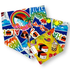 Aloha State Reversible Pet Bandana | Hawaiian Bandana