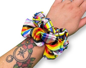 LGBTQ+ Pride Satin Scruchies (Set of 2) | Pride month gift | Handmade Hair Accessory