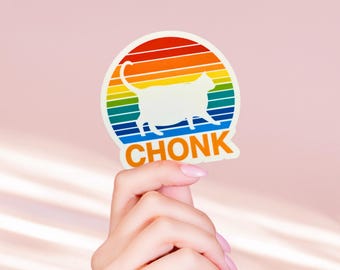 CHONK Glossy Vinyl Sticker | Funny Cat Sticker
