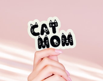Cat Mom Glossy Vinyl Sticker | Funny Water Resistant Decal