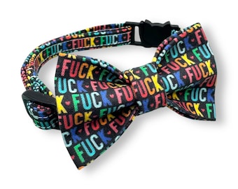 FUCK Cat Bow Tie & Matching Collar