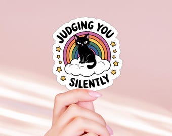 Judging You Silently Glossy Vinyl Sticker