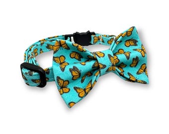 Butterflies Cat Bow Tie & Matching Collar