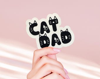 Cat Dad Glossy Vinyl Sticker | Funny Cat Lover Gift