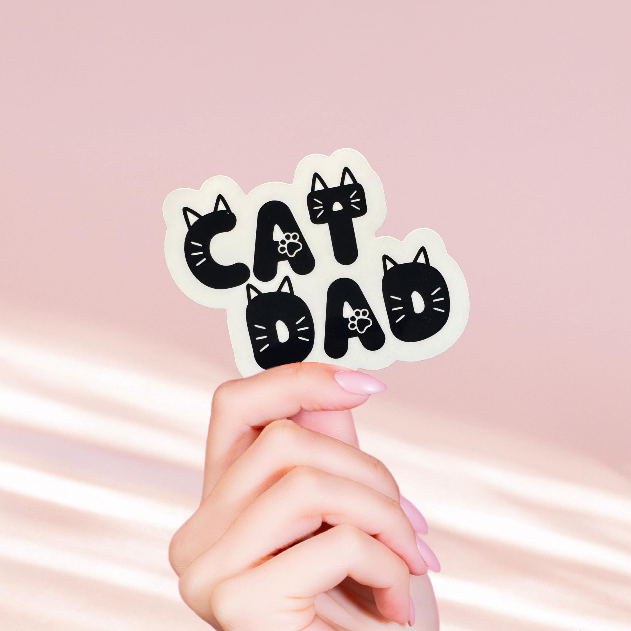 Cat Dad Glossy Vinyl Sticker | Funny Cat Lover Gift - Etsy