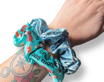 Satin Scrunchies (Set of 2) | Dog-Themed Hair Accessories | Gifts for Dog Lovers | Crazy Dog Mom
