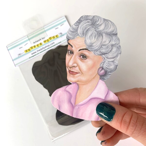 Refrigerator Magnet, Original Oil Painting Portrait, One of a Kind, Handmade/Cut By Hand, 80’s Ladies, Golden Girls, Retro 80’s