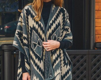 tribal poncho hoodie