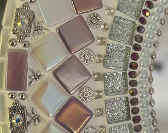 Pearlised Bead & Tile Mirror - Meadow
