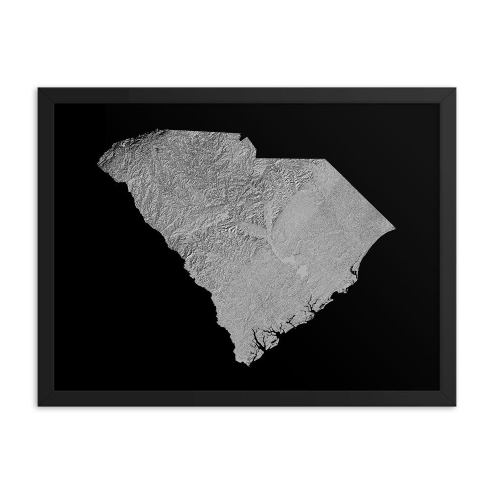 South Carolina Topographic Map Map Art Print South - Etsy