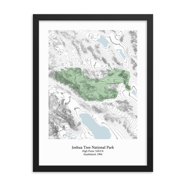 Joshua Tree National Park Print | Topographic Map | Map Art Print | Contour Map | California Topo Map | Modern Map Art | National Park Map