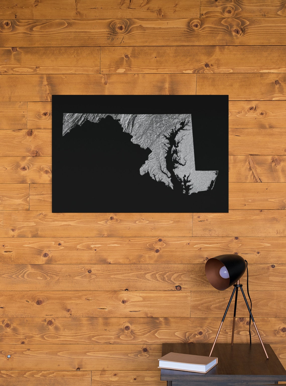 Maryland Topographic Map Map Art Print Maryland Gift Elevation Map