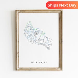 Wolf Creek Ski Trail Karte Poster, Wolf Creek Ski Dekor, Berg Kunstdruck, Wintersport Wandkunst, Ski Resort Karte Drucken, Skiing Piste Kunst