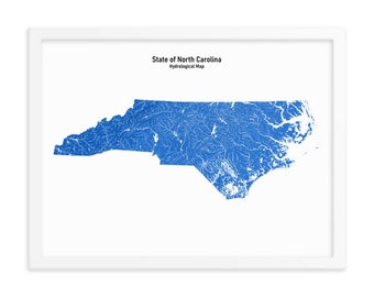 Hydrology Map North Carolina - Etsy